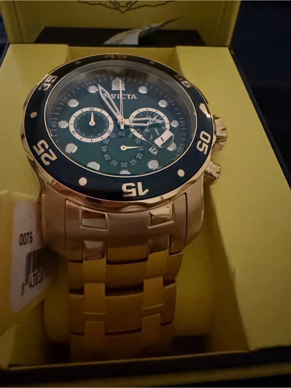 Invicta Pro Diver Men's Rose Gold Watch with Green Dial